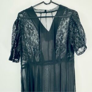 Stylish Sheer Black Lace Dress